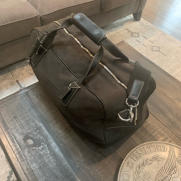 Vintage coach duffel, large, black with silver accents. - Picture 6 of 9